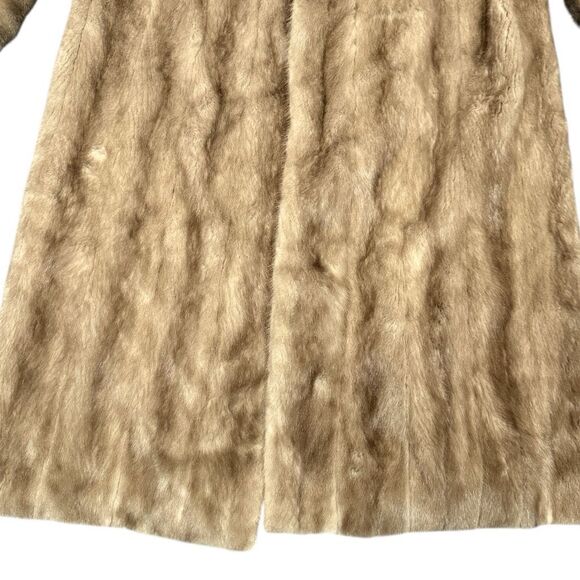 GENUINE MINK FUR COAT Vintage Full Length Autumn Haze Mink Coat Pastel Mink Coat - Picture 11 of 16